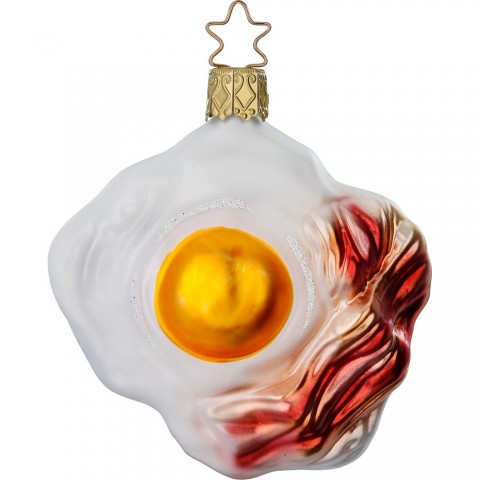 NEW - Inge Glas Glass Ornament - Bacon & Egg